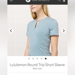 Lululemon $64 round trip wrap shirt top Blue cast sz 2 XXS
